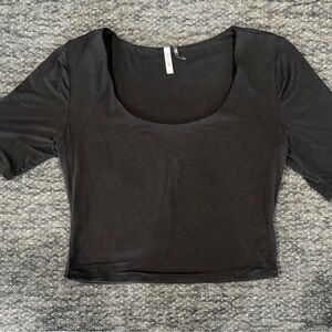 Be Cool Women's Long Sleeve Crop Top Black Size Large